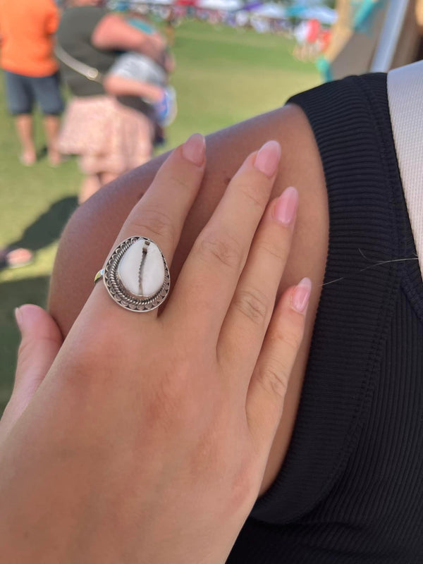 Cowrie Shell Tribal Ring