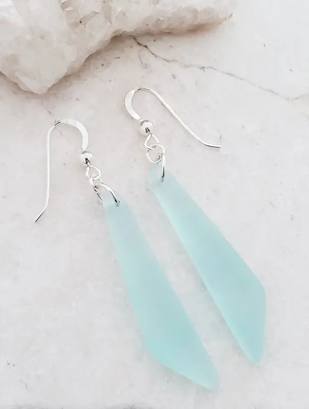 Cultured Sea Glass Paddle Earrings