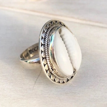 Cowrie Shell Tribal Ring
