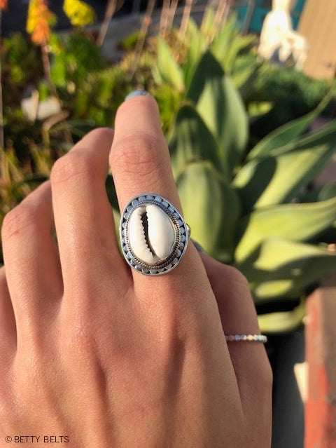 Cowrie Shell Tribal Ring