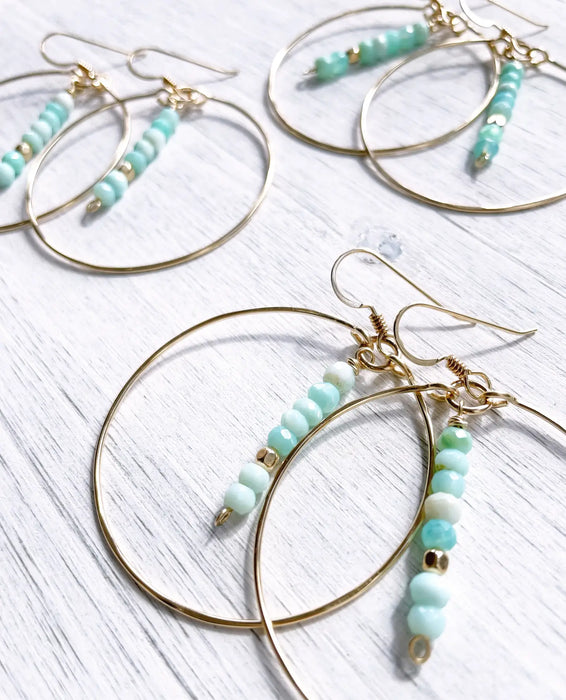 Peruvian Opal Hoop Earrings