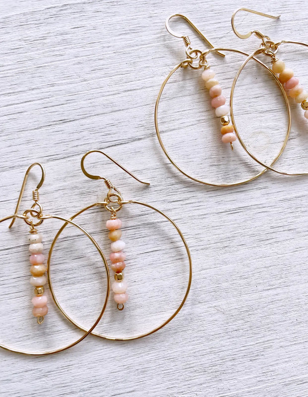 Peruvian Opal Hoop Earrings