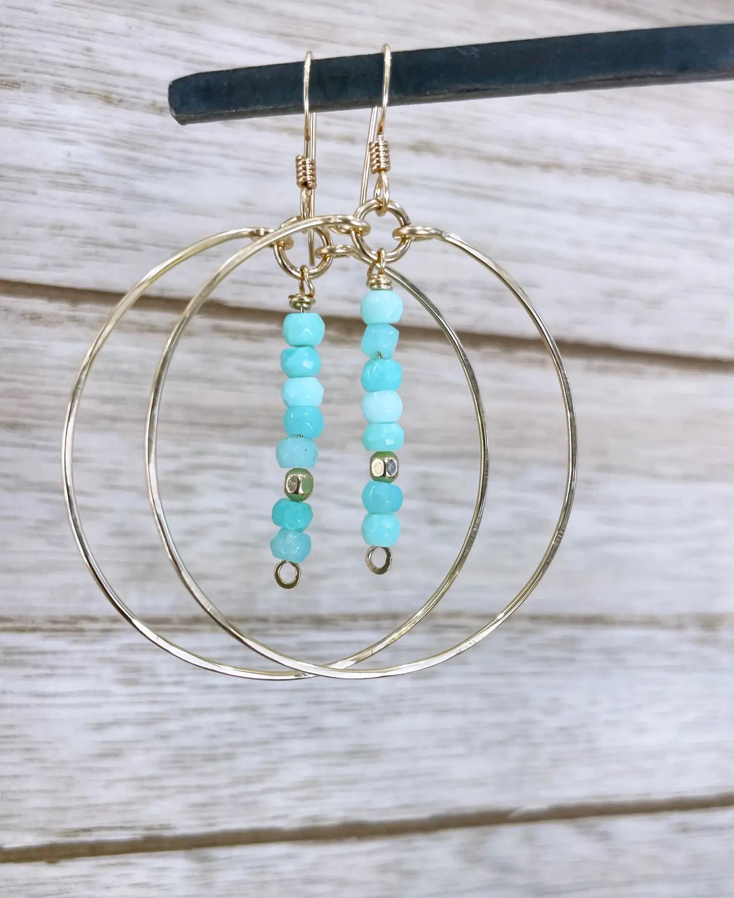 Peruvian Opal Hoop Earrings