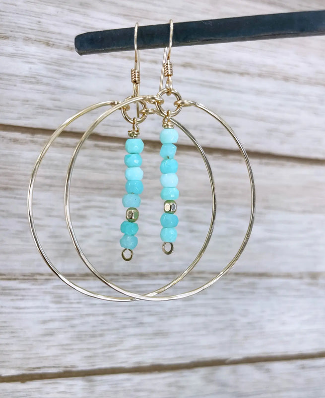 Peruvian Opal Hoop Earrings